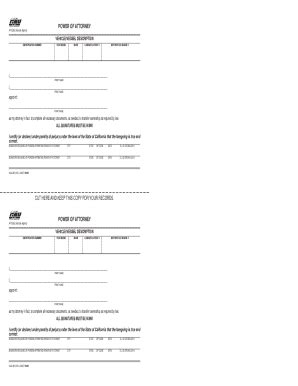 California Vehicle Power of Attorney - Blank Fillable Template | Fill ...