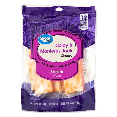 Buy Great Value Colby & Monterey Jack Snack Cheese, 9 oz, 12 Count ...