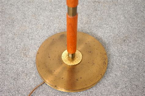 Danish Mid-Century Modern Teak and Brass Floor Light at 1stDibs