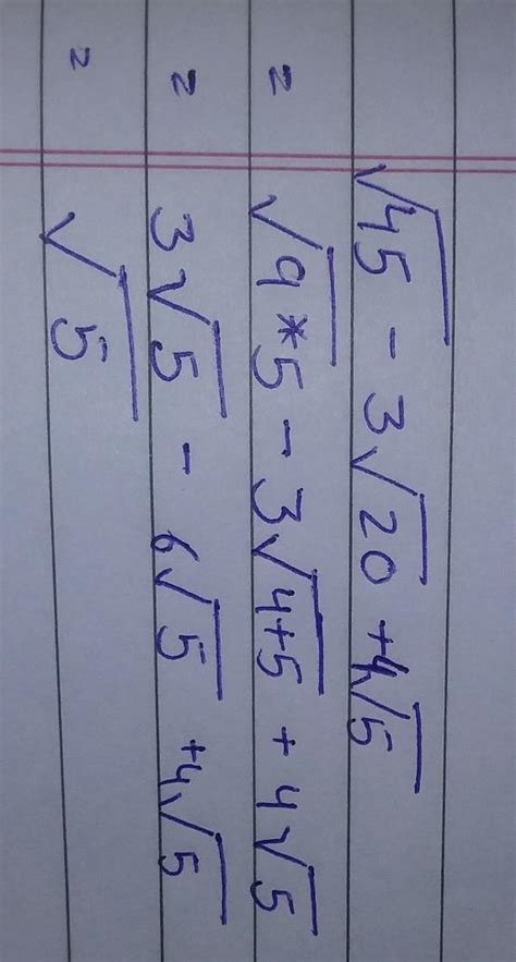 simplify the following root 45- 3 root 20 + 4 root 5 - Brainly.in