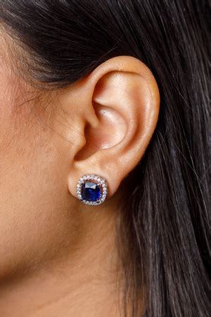Blue Cubic Zirconia Studs Earring