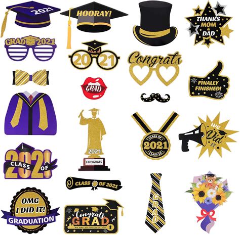 Buy Amosfun 2021 Graduation Photo Booth Props Assembled Class of 2021 ...