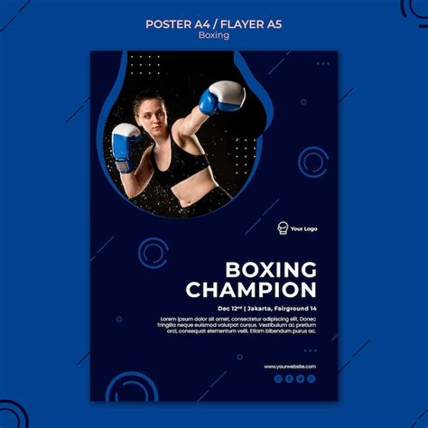 Boxchampion Workout Sport Poster Vorlage | Kostenlose PSD-Datei