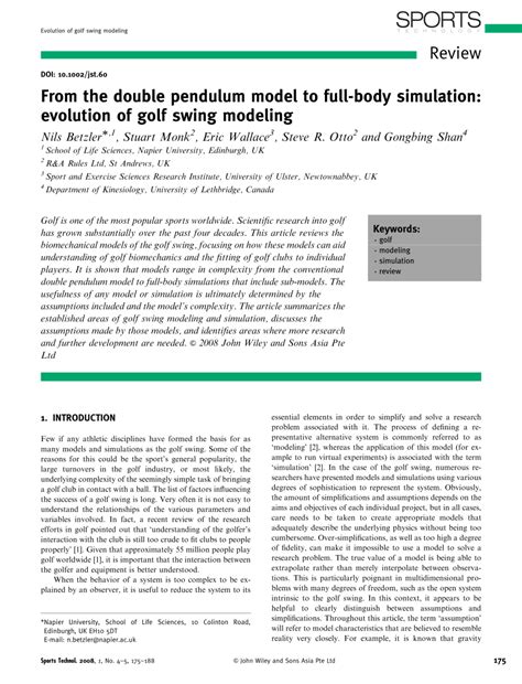 Double Pendulum Golf Swing 的图像结果