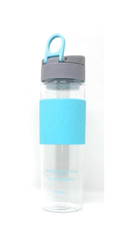 MasterCool Super Grip Unbreakable PC Water Bottle, 600ml, Blue : Amazon ...