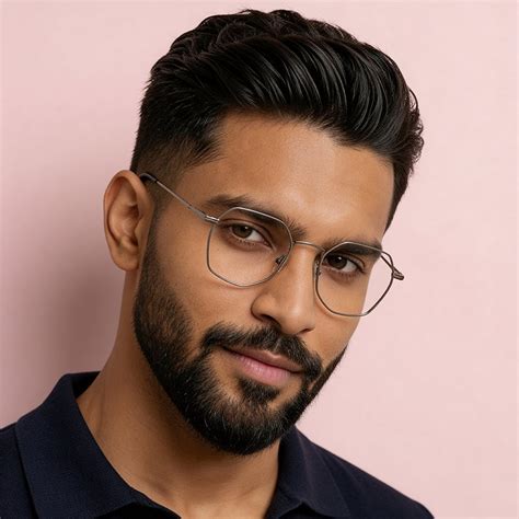 Blue Block Zero Power Screen Glasses : Silver Full Rim Geometric ...