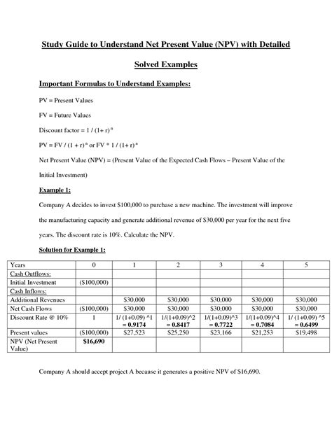 Image result for NPV Examples