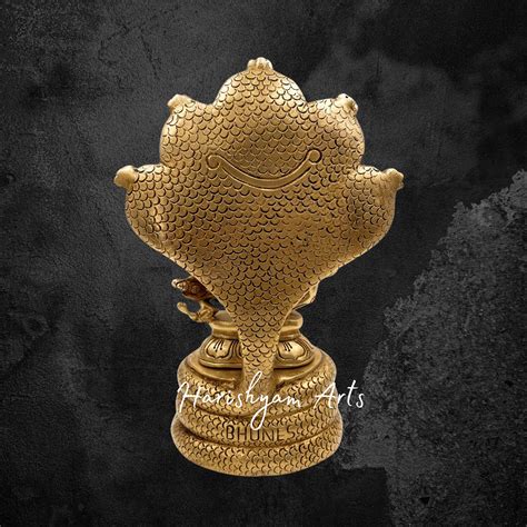 11" Antique Finish Brass Narasimha Swamy Statue for Mandir Use