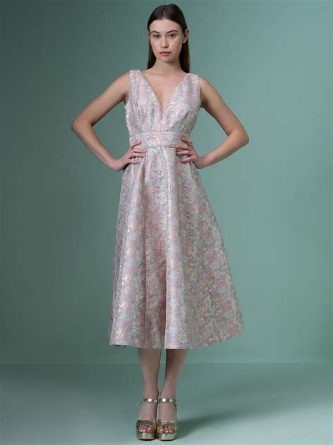 Marquee Pink Floral Plunge Neckline Dress - VERO MODA
