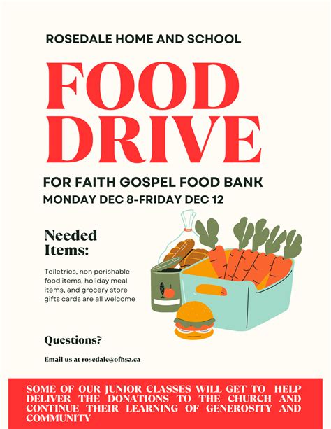 December 2025 Update and Annual Food Drive Poster | Rosedale Elementary ...