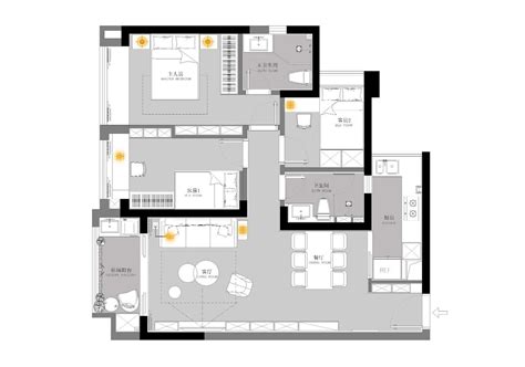 108平米三居室户型图 – 设计本装修效果图