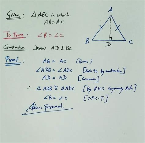 Prove that angles opposite to two equal sides of a triangleareequal ...
