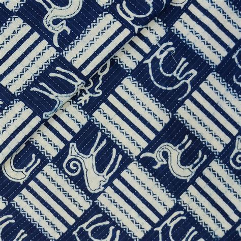 Pure Cotton Kaatha Indus Valley Motifs Hand Block Print Fabric – Sanskruti