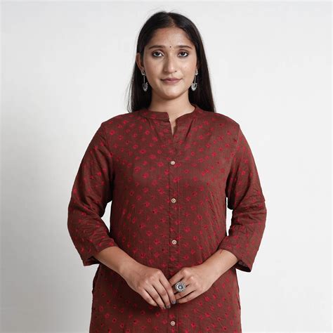 Bandhani Tie-Dye Cotton A-Line Kurta for Women