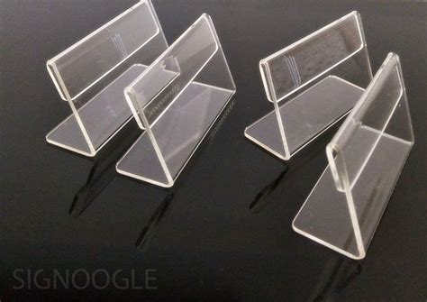 SIGNOOGLE L-Shaped Transparent Acrylic Price Display Card Label Bracket ...