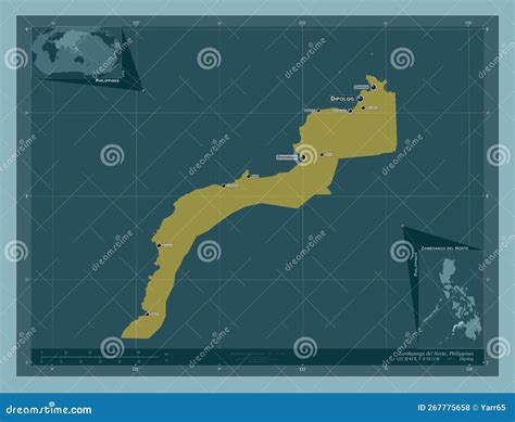 Zamboanga Del Norte, Philippines. Solid. Labelled Points of Citi Stock ...