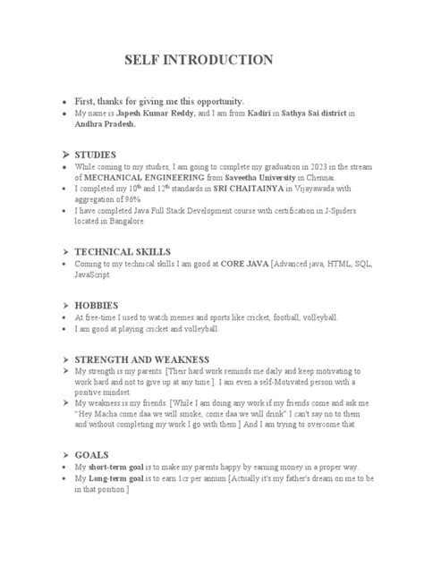 Image result for Basic Self Intro