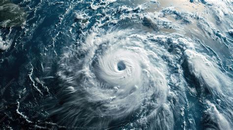 Premium AI Image | Aerial Satellite View of a Powerful Tropical Cyclone