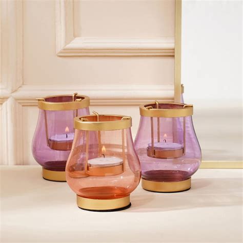 Buy Shalimar Set of 3 Glass T-Light Holders from Home Centre at just ...