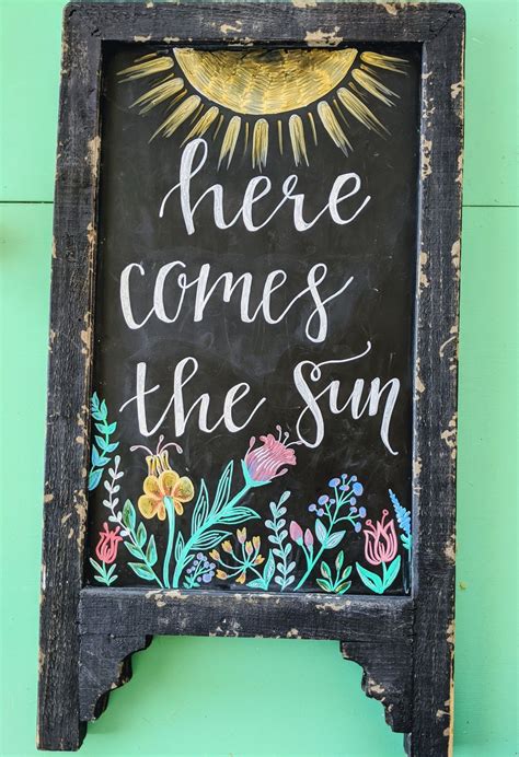 Spring Chalkboard Art: Here Comes the Sun