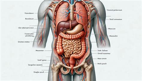 A diagram of a human body with the organs labeled with the organs ...