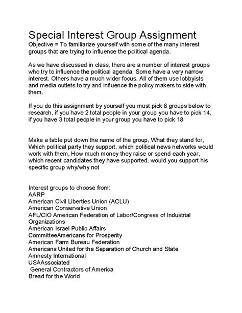 Special Interest Group Assignment - Special Interest Group Assignment ...