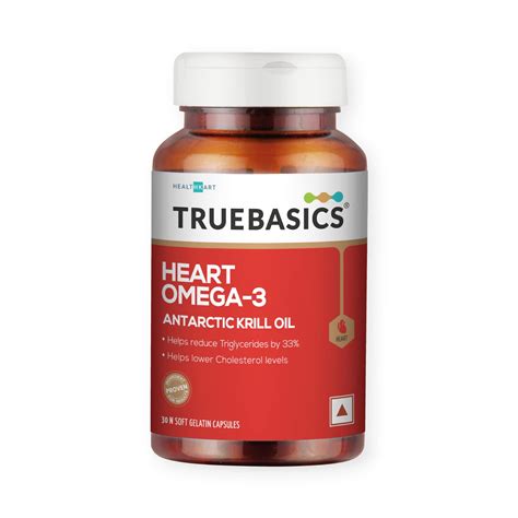 TrueBasics Heart Omega 3 Antarctic Krill Oil, for Healthy Heart ...