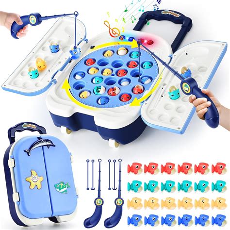 Amazon.com: Fishing Game Play Set,Magnetic Go Fish Toys for Kids ...