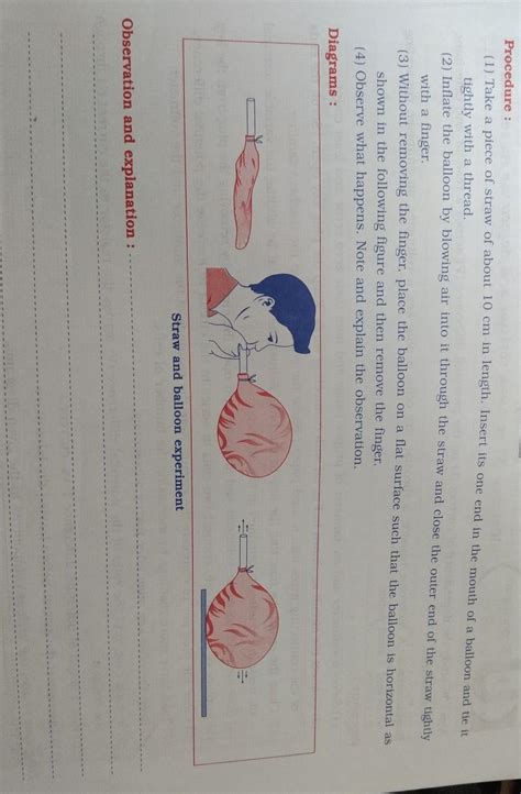 observation and explanationstraw and balloon experiment - Brainly.in