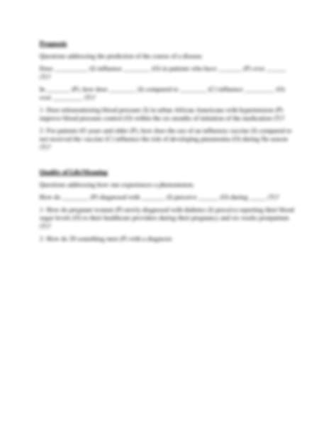 Image result for Examples of Picot Questions