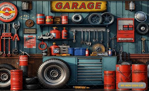 Modern Garage Printed Backdrop