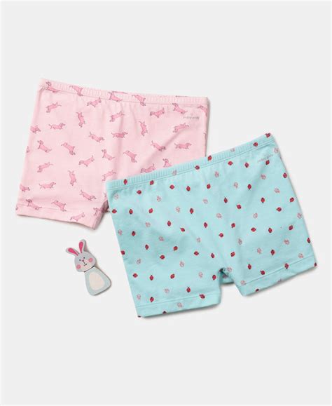 Buy Girls Super Combed Cotton Elastane Stretch Printed Shorties with ...