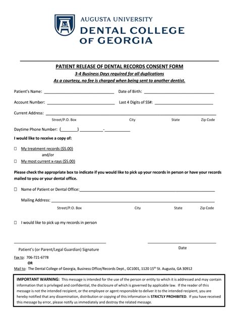 Fillable Online PATIENT RELEASE OF DENTAL RECORDS CONSENT FORM Fax ...