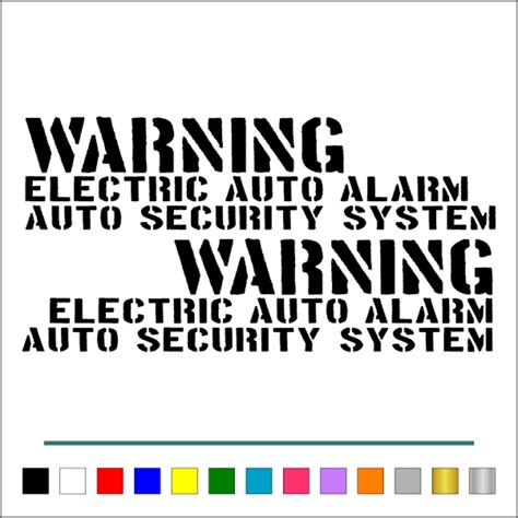 ステンシル 【 WARNING AUTO SECURITY 】 ステッカー お得左右セット 【カラー選択可】 送料無料♪ | korokorogaru