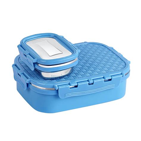 Buy CELLO Matrix Medium Lunch Box, Dark Blue | Stainless Steel Lunch ...