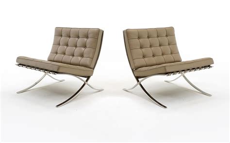 Knoll Barcelona Chairs by Ludwig Mies van der Rohe, Leather, Stainless ...