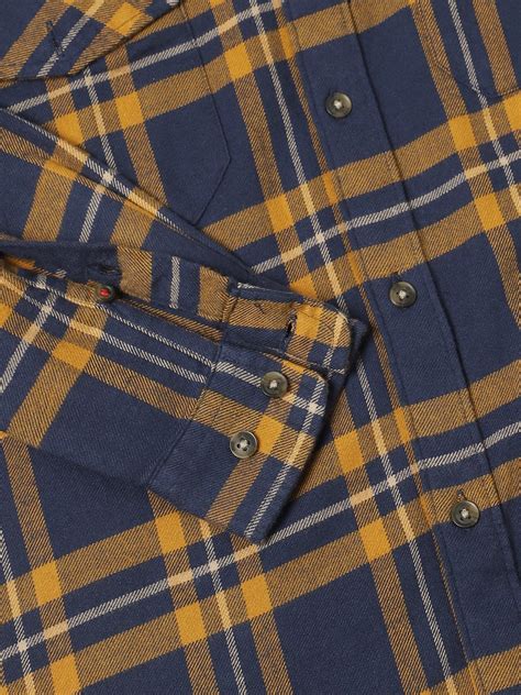 Men's Regular Collar Slim Fit Checks Ochre Casual Shirts – DENNIS LINGO