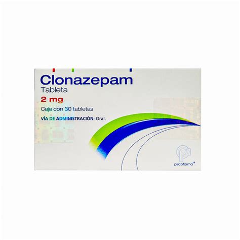 Costo clonazepam tabletas — costo promedio en línea