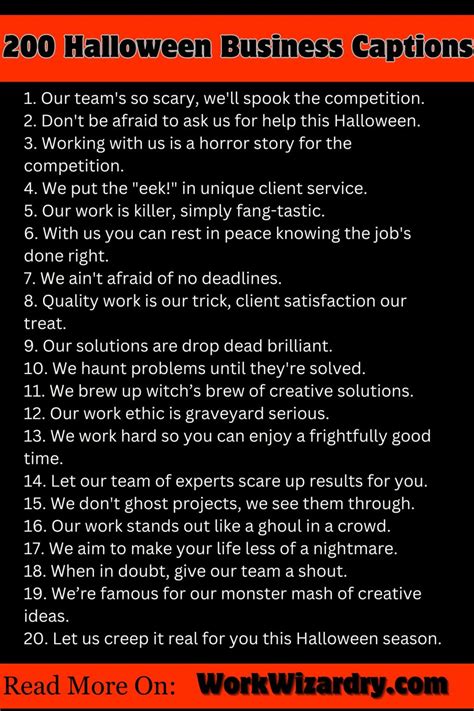 200 Catchy Halloween Captions For Business [2024 Edition] - Work Wizardry
