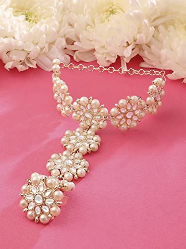 Buy ZAVERI PEARLS Gold Tone Kundan & Beads Embellished Dazzling Hand ...