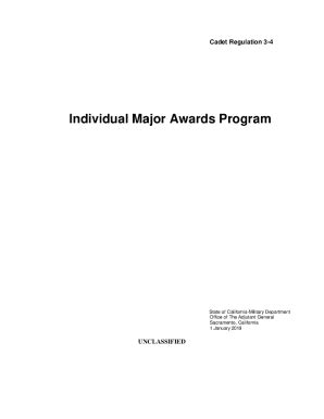Fillable Online Individual Major Awards Program - California Cadet ...