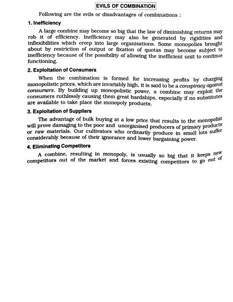Evils of combination - Best notes. - EVILS OF COMBINATION Following are ...