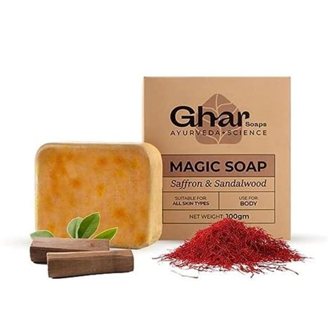Buy Ghar Soaps Sandalwood & Saffron Magic Soaps For Bath (100 Gms Pack ...