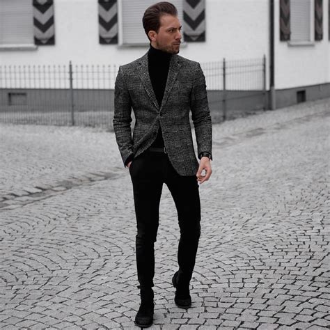 awesome 25 Ideas for Grey Jacket and Black Pants - Easy and Trendy ...