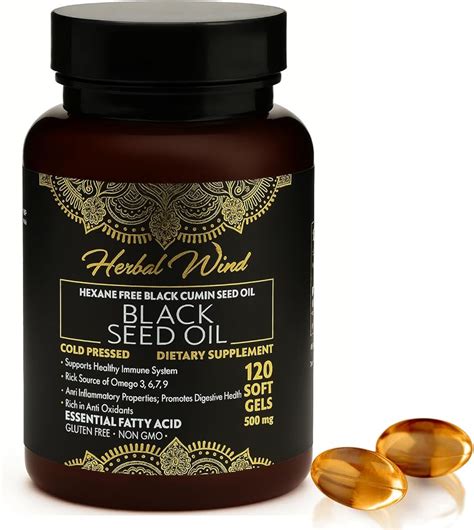 HerbalWind Black Seed Oil Capsules Cold-Pressed Nigella Sativa India | Ubuy
