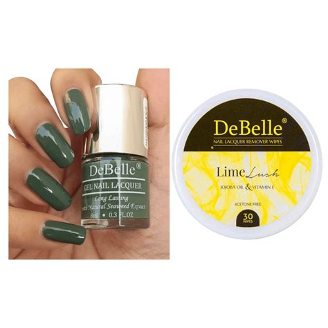 DeBelle Gel Nail Lacquer Green Olivia & Lime Lush Nail Lacquer Remover ...