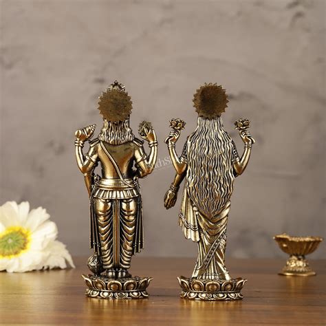 Brass Superfine Intricate Standing Vishnu Lakshmi Narayana Idol - 6 ...