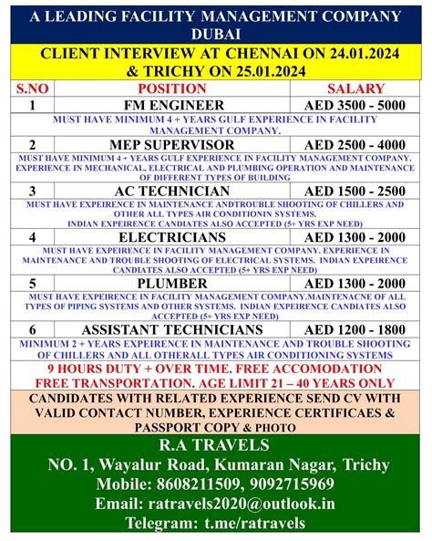 Facilities Management Company Jobs in Dubai - Free recruitment