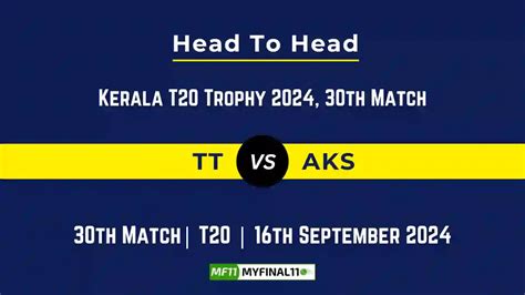 TT vs AKS Player Battle, Head to Head Team Stats, Team Record