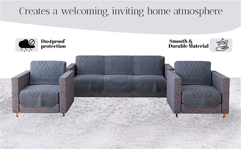 Kuber Industries Premium Sofa Cover|Chikankari Cotton Fabric|6 Pieces ...